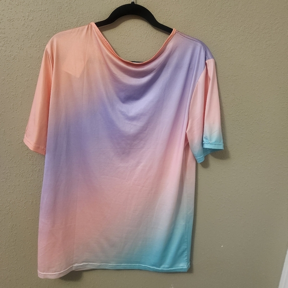 LaMode Purple, Orange, & Green Ombre Women's Top - Picture 5 of 5
